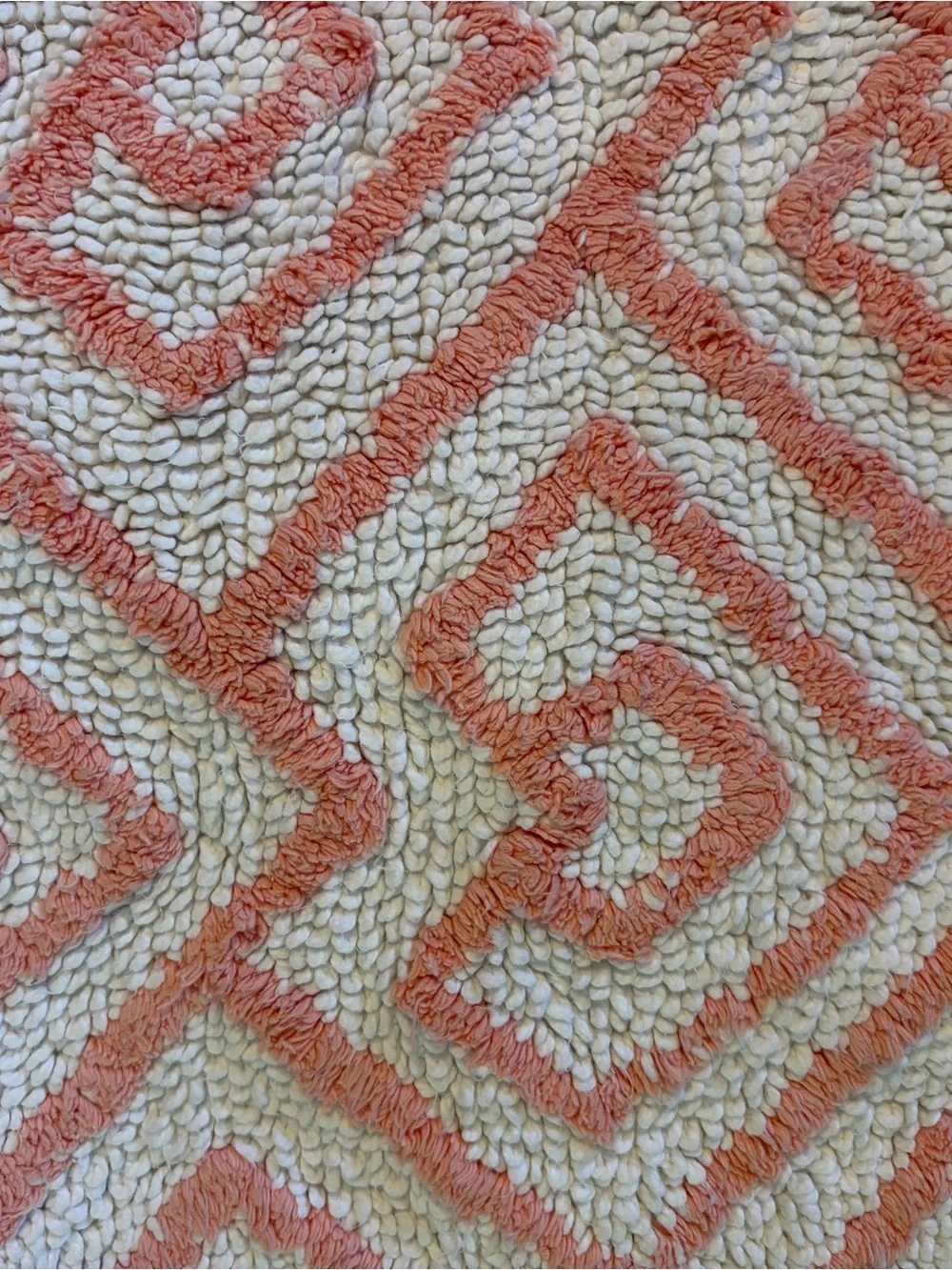 Ralph Lauren Coral and Cream Geometric Door Mat